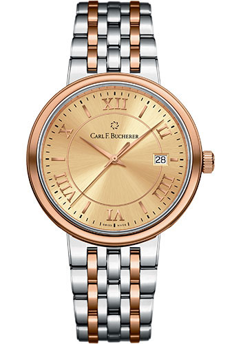 Carl F. Bucherer Adamavi Watch - 39 mm Steel And Rose Gold Case - Champagne Dial