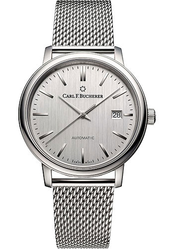 Carl F. Bucherer Adamavi AutoDate Watch - 39.00 mm Steel Case - Silver Dial