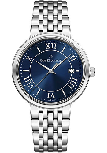 Carl F. Bucherer Adamavi Watch - 39 mm Steel Case - Blue Dial