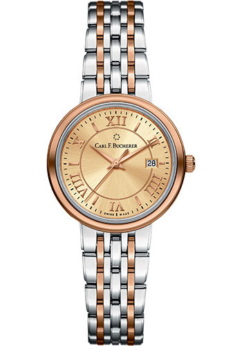 Carl F. Bucherer Adamavi Watch - 28 mm Steel And Rose Gold Case - Champagne Dial