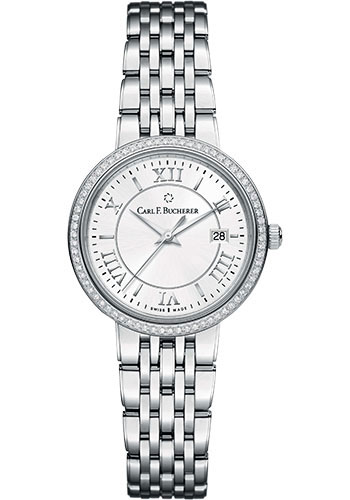 Carl F. Bucherer Adamavi Watch - 28 mm Steel Diamond Case - Silver Dial