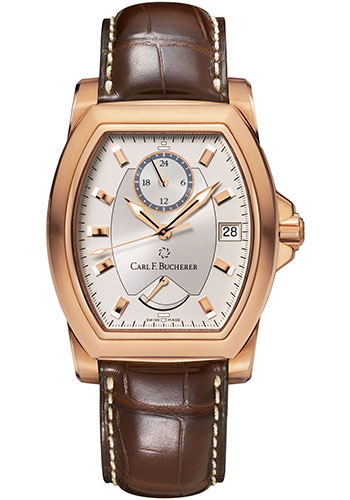 Carl F. Bucherer Patravi T-24 Watch - Rose Gold Case - Silver Dial - Brown Alligator Strap