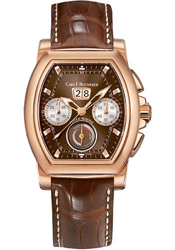 Carl F. Bucherer Patravi T-Graph Watch - Rose Gold Case - Brown Dial - Brown Alligator Strap
