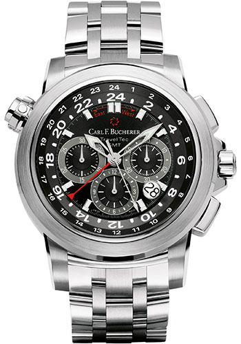Carl F. Bucherer Patravi TravelTec Watch - Steel Case - Black Dial