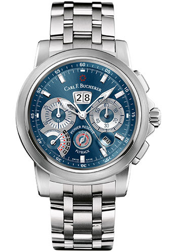 Carl F. Bucherer Patravi ChronoGrade Watch - 44.6 mm Steel Case - Blue Dial