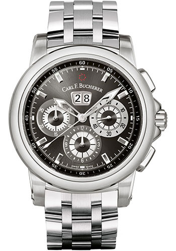 Carl F. Bucherer Patravi ChronoDate Watch - 44.6 mm Steel Case - Black Dial