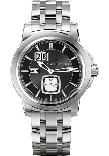 Carl F. Bucherer Patravi DayDate Watch - 42.6 mm Steel Case - Black Dial