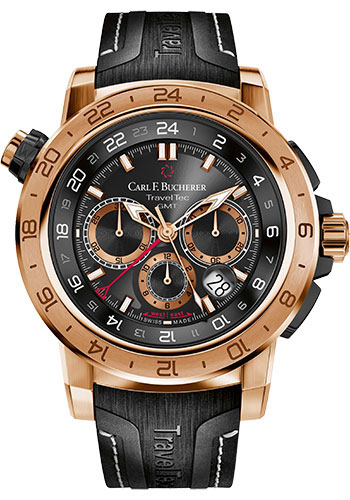 Carl F. Bucherer Patravi TravelTec II Watch - Rose Gold And Blackened Titanium Case - Black Dial