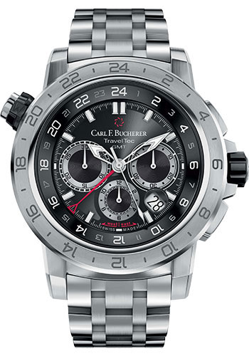 Carl F. Bucherer Patravi TravelTec II Watch - Steel Case - Black Dial