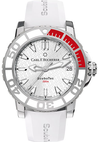 Carl F. Bucherer Patravi ScubaTec SFA Special Edition Watch - 36.5 mm Steel Case - Ceramic Bezel - White Dial