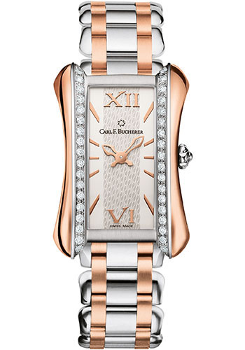 Carl F. Bucherer Alacria Midi Watch - Steel And Rose Gold Diamond Case - Silver Dial