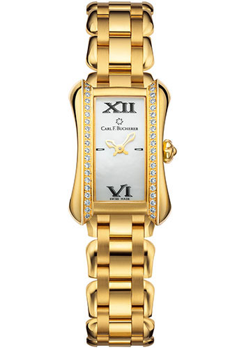 Carl F. Bucherer Alacria Mini Watch - Yellow Gold Diamond Case - Mother-of-Pearl Dial