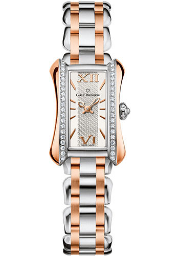 Carl F. Bucherer Alacria Mini Watch - Steel And Rose Gold Diamond Case - Silver Dial