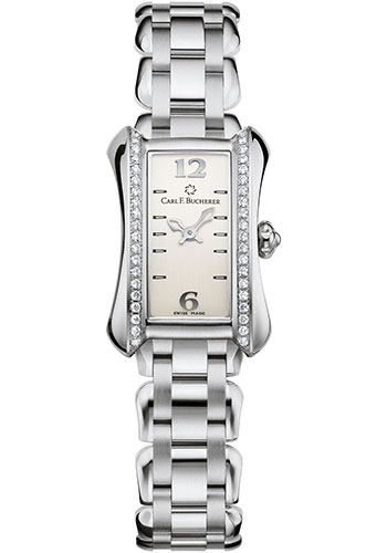Carl F. Bucherer Alacria Mini Watch - Steel Diamond Case - Silver Dial