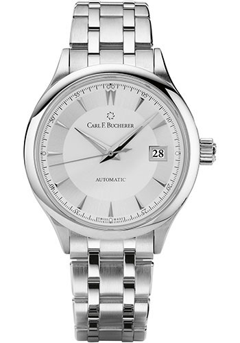 Carl F. Bucherer Manero AutoDate Watch - 38 mm Steel Case - Silver Dial