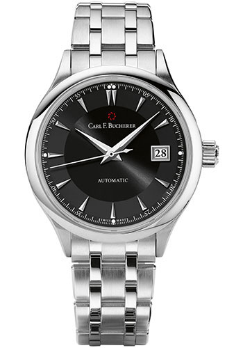 Carl F. Bucherer Manero AutoDate Watch - 38 mm Steel Case - Black Dial