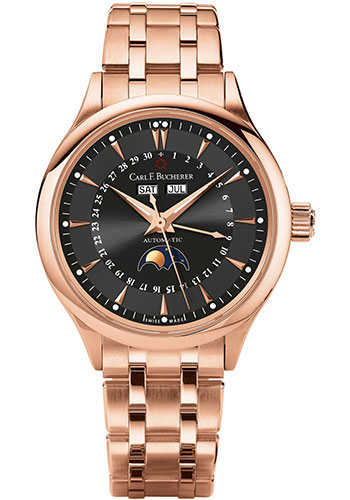 Carl F. Bucherer Manero MoonPhase Watch - Rose Gold Case - Black Dial