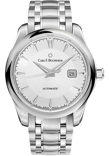 Carl F. Bucherer Manero AutoDate Watch - 42 mm Steel Case - Silver Dial