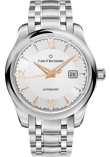 Carl F. Bucherer Manero AutoDate Watch - 42 mm Steel Case - Silver And Gold Dial