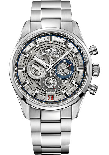 Zenith Chronomaster El Primero Full Open Watch - Steel - Openworked Dial - Stainless Steel Bracelet
