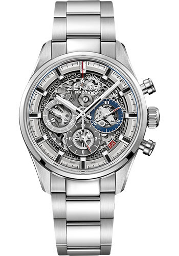 Zenith Chronomaster El Primero Full Open Watch - Steel - Openworked Dial - Stainless Steel Bracelet