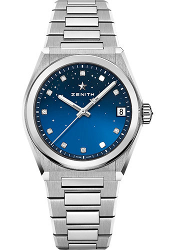 Zenith Defy Midnight Watch - Steel - Gradient Blue Dial - Metal Bracelet