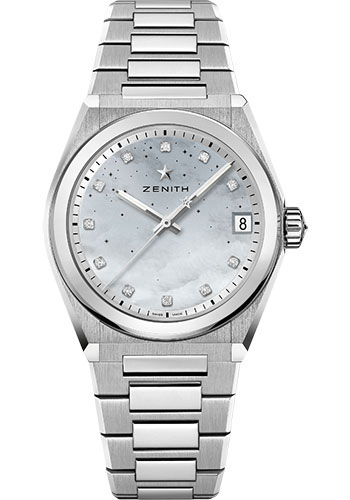 Zenith Defy Midnight Watch - Steel - Gradient Mother Of Pearl Dial - Metal Bracelet