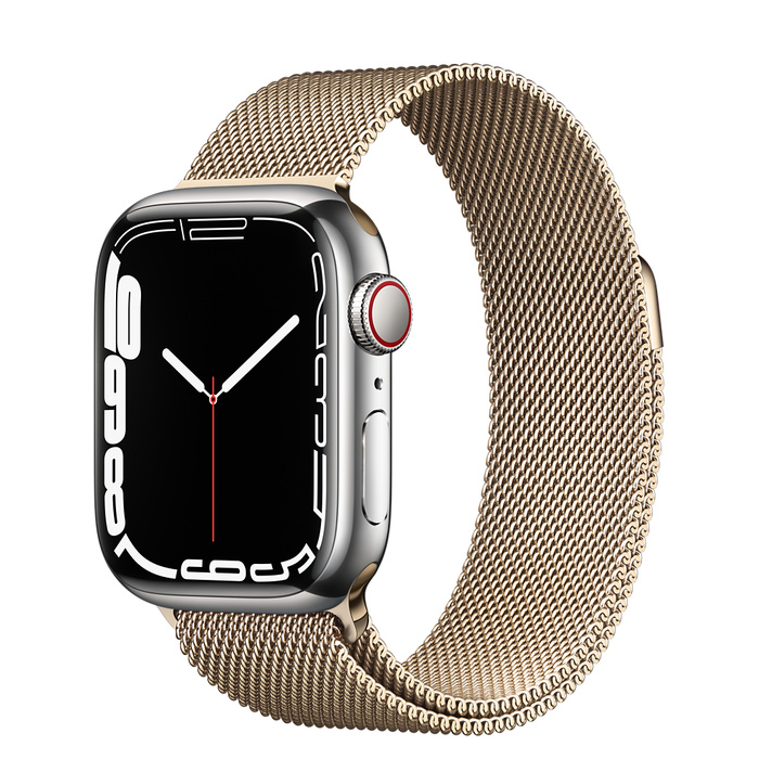 Apple Watch Series 7 GPS + Cellular 41mm Silver Stainless Steel Case with Milanese Loop