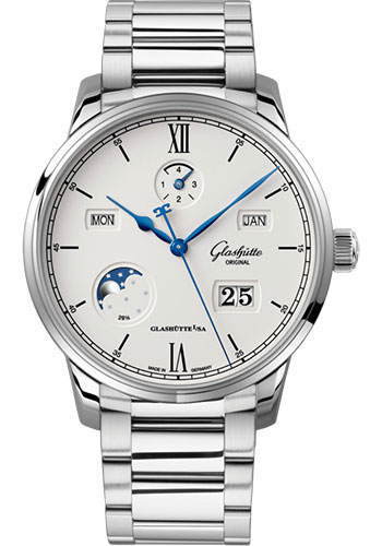 Glashütte Original Senator Excellence Perpetual Calendar - Steel Case - Silver Dial - Bracelet