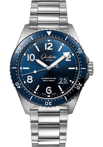 Glashütte Original SeaQ Panorama Date - Steel Case - Blue Dial - Bracelet