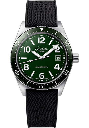 Glashütte Original SeaQ - Steel Case - Reed Green Dial - Black Rubber Strap - Pin Buckle