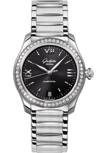 Glashütte Original Lady Serenade - Steel Case - Diamond Bezel - Black Dial - Bracelet
