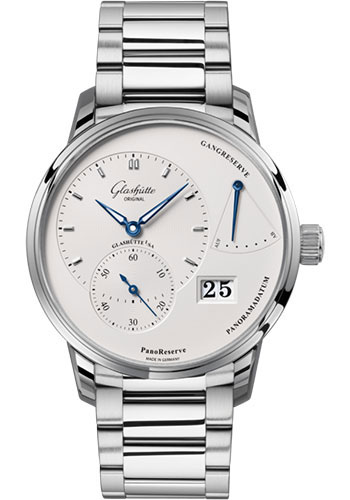 Glashütte Original PanoReserve - Steel Case - Silver Opalin Dial - Bracelet