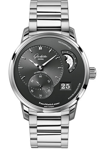 Glashütte Original PanoMaticLunar - Steel Case - Ruthenium Dial - Bracelet