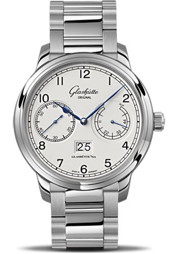 Glashütte Original Senator Observer - Steel Case - Silver Dial - Bracelet