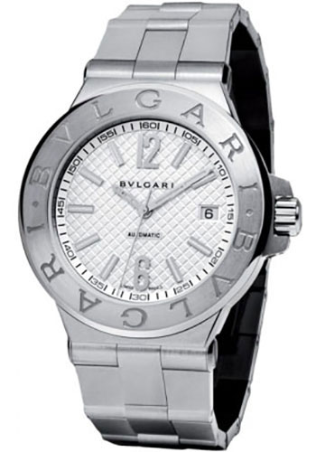 Bvlgari Diagono Watch - 40 mm Stainless Steel Case - Silver Dial - Steel Bracelet