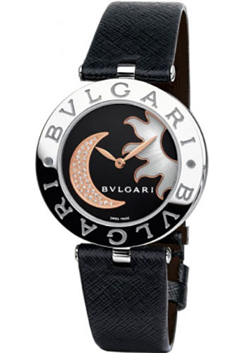 Bvlgari B.zero1 Watch - 35 mm Stainless Steel Case - Black Dial - Black Calfskin Strap