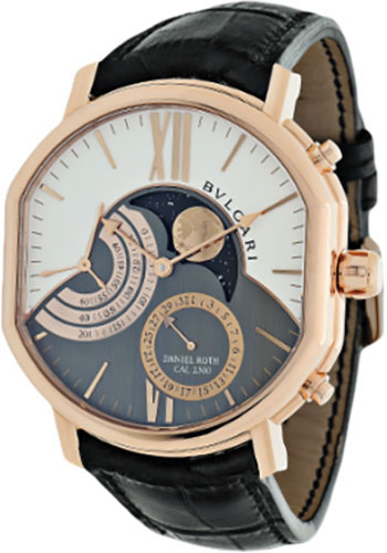 Bvlgari Daniel Roth Watch - 46 x 42 mm Pink Gold Case - Silver Dial - Black Alligator Strap