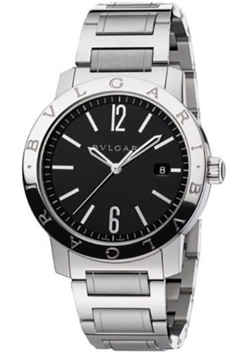 Bvlgari Bulgari Bulgari Watch - 41 mm Stainless Steel Case - Black Dial - Steel Bracelet