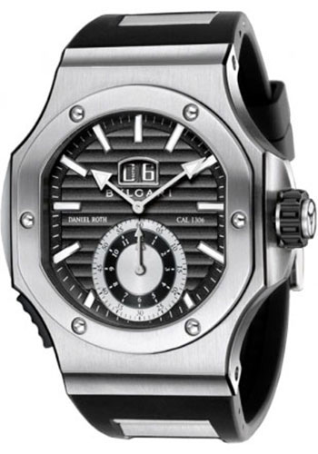 Bvlgari Endurer Watch - 56 x 51 mm Stainless Steel Case - Black Dial - Black Rubber Strap