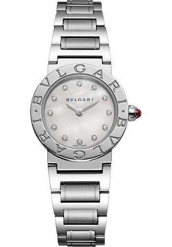 Bvlgari Bvlgari Bvlgari Watch - 26 mm Stainless Steel Case - White Mother-Of-Pearl Diamond Dial - Steel Bracelet