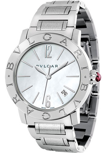 Bvlgari Bvlgari Bvlgari Watch - 37 mm Stainless Steel Case - White Mother-Of-Pearl Dial - Steel Bracelet