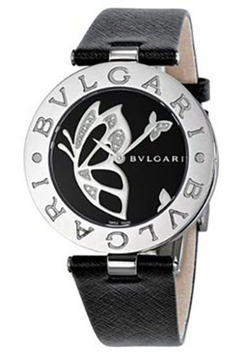 Bvlgari B.zero1 Watch - 35 mm Stainless Steel Case - Black Dial - Black Leather Strap