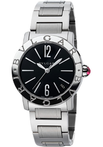 Bvlgari Bulgari Bulgari Watch - 33 mm Stainless Steel Case - Black Dial - Steel Bracelet