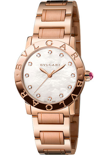 Bvlgari Bulgari Bulgari Watch - 33 mm Pink Gold Case - White Mother-Of-Pearl Dial - Pink Gold Bracelet
