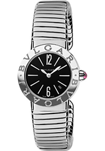 Bvlgari Bulgari Bulgari Watch - 26 mm Stainless Steel Case - Black Dial - Steel Tubogas Bracelet