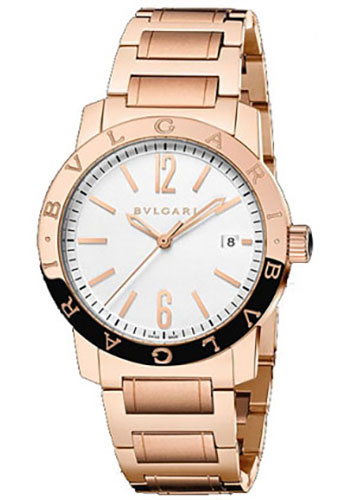 Bvlgari Bulgari Bulgari Watch - 41 mm Pink Gold Case - Silver Dial - Pink Gold Bracelet
