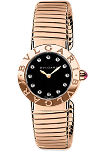 Bvlgari Bulgari Bulgari Watch - 26 mm Pink Gold Case - Black Dial - Pink Gold Bracelet