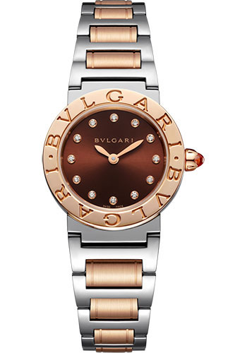Bvlgari Bvlgari Bvlgari Watch - 26 mm Steel And Rose Gold Case - Brown Dial - Steel And Gold Bracelet