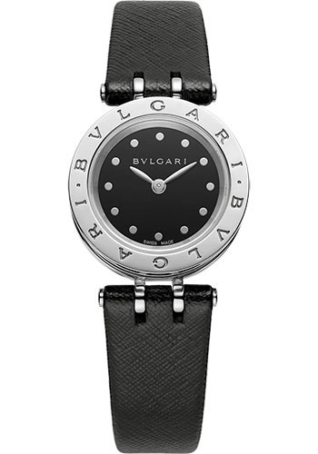 Bvlgari B.zero1 Watch - 23 mm Steel Case - Black Dial - Leather Strap